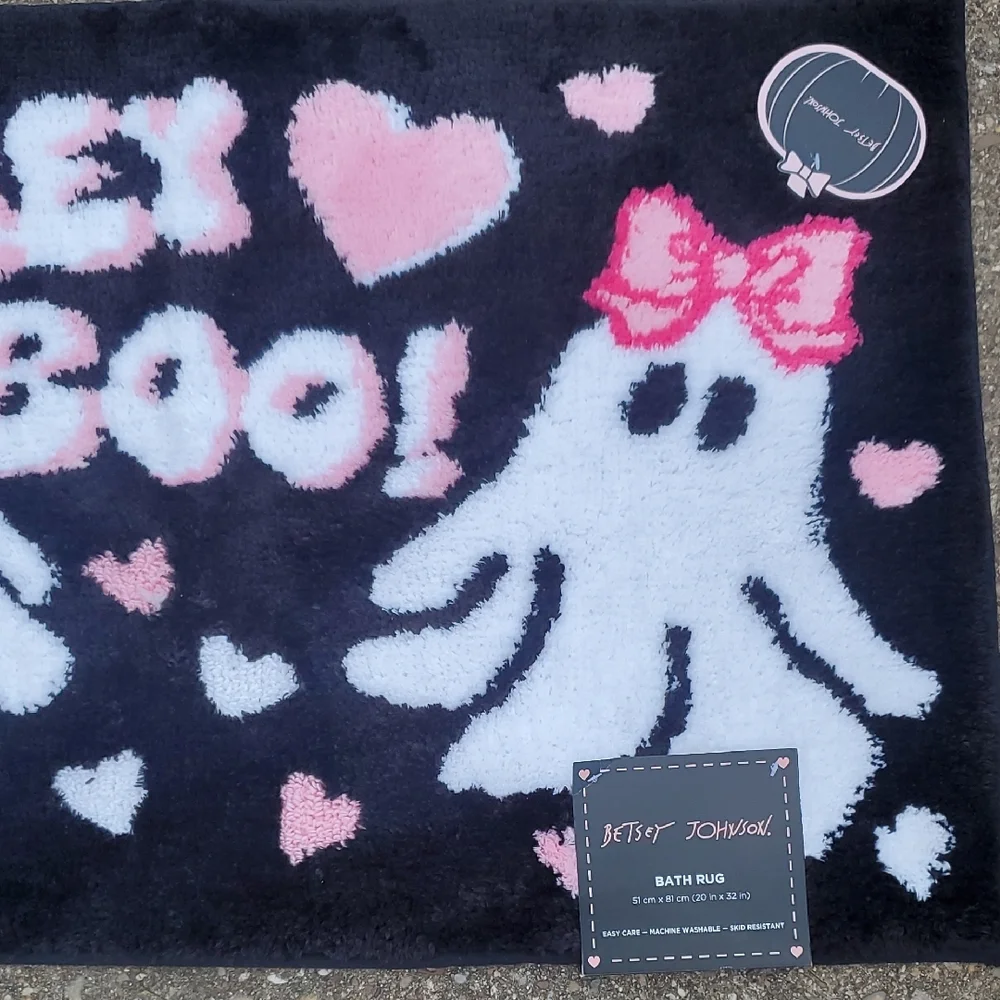 Betsey Johnson Hey Boo Ghost Bath Mat Rug Halloween New 20